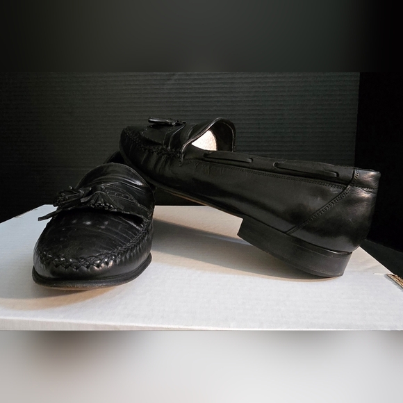 Johnston & Murphy Cellini Black Leather Tassel Loafers Men's Size 9 M Dress Shoe - Picture 5 of 13